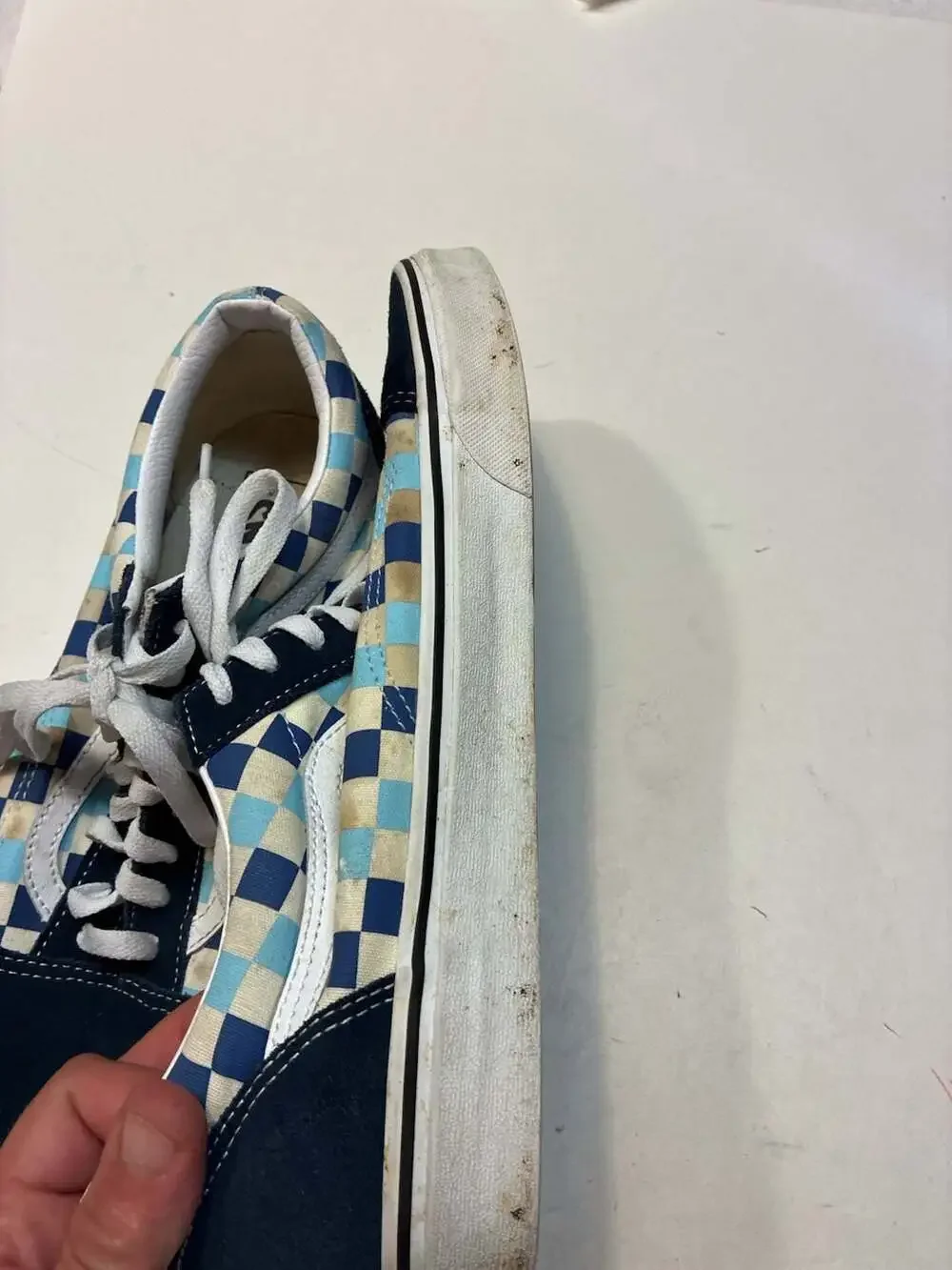 Vans Old Skool Blue Topaz Checkerboard Skate Shoes